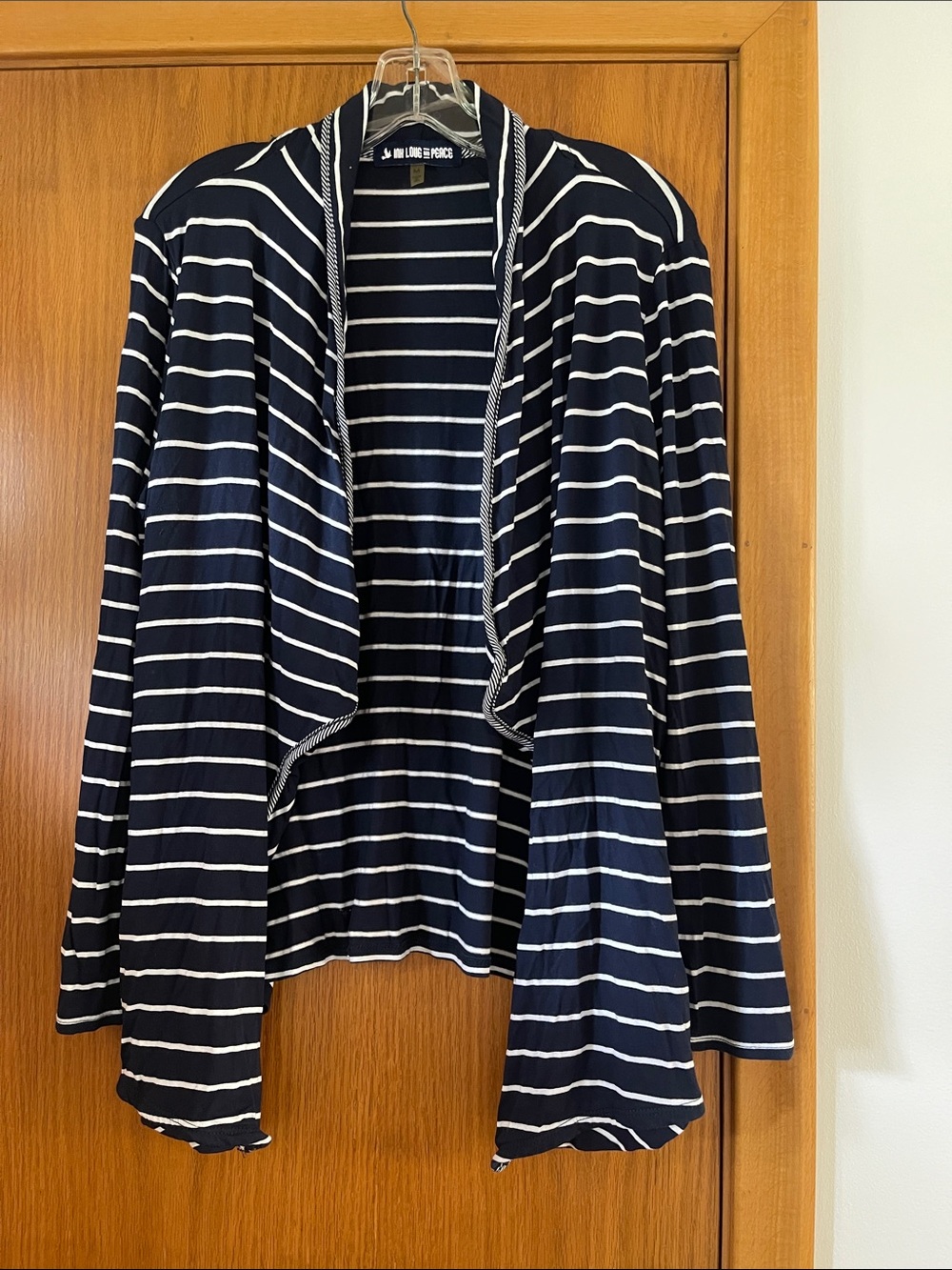 Milk Love and Peace Navy & White Striped Top